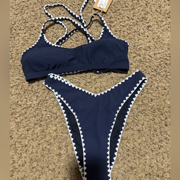 berlook Other - Navy and White Bikini Set